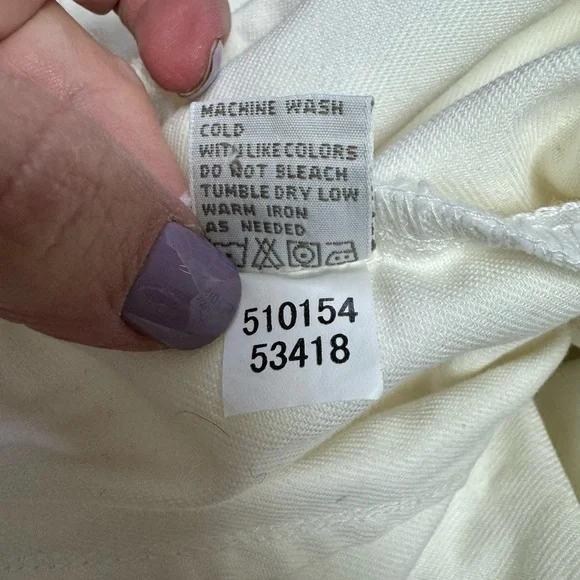 Isabella Byrd Anthropologie Ivory Denim Button Up Jacket LP - Picture 9 of 10